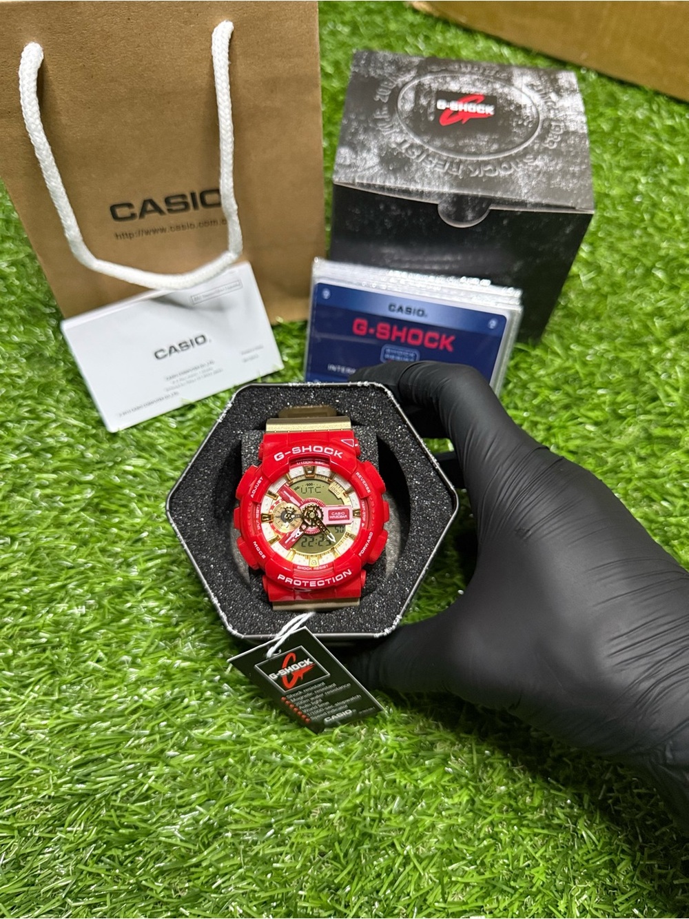 Casio G-Shock Red and Gold Analog-Digital Watch